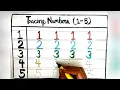 tracing numbers 1-5 worksheet for nursery kids 12345 numbers writing for children
