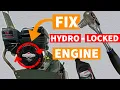 How to fix Small Engine hydraulic locked hydro-locked with fuel Briggs Stratton Scott Bonnar
