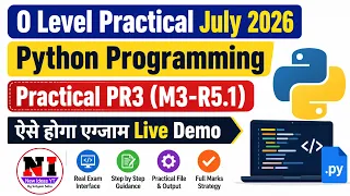 O Level Practical Python O Level Practical Exam 2026 Python PR3 Live Demo newideasyt