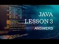 Lesson 3 Answers Java Operators