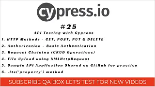 Part 25-Cypress API Testing Basic Authentication File Upload -data Request Chain