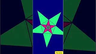 Recursively growing pentagun star fractal with python turtle