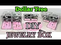 DIY DOLLAR TREE JEWELRY BOX WITH RING HOLDERS GREAT FOR SMALL SPACES
