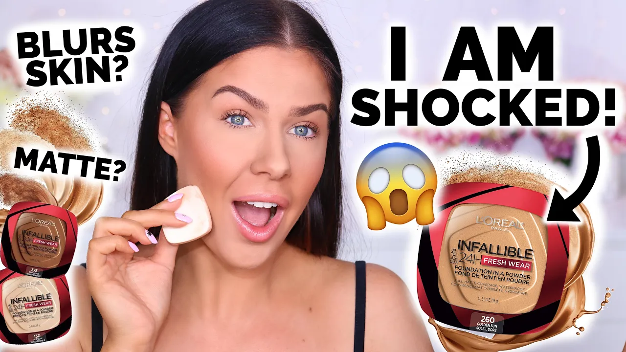 NEW!!! L'OREAL INFALLIBLE FOUNDATION IN A POWDER | REVIEW + FULL DAY WEAR TEST