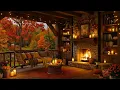 Download Lagu Peaceful Fall Porch Scenery 🍁 Soft Piano Jazz, Gentle Rain \u0026 Warm Fireplace Sounds for Relaxation