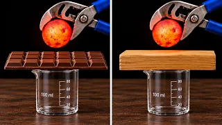 1000°C Red Hot Metal Ball vs Chocolate, Wood, Soap & Muskmelon!