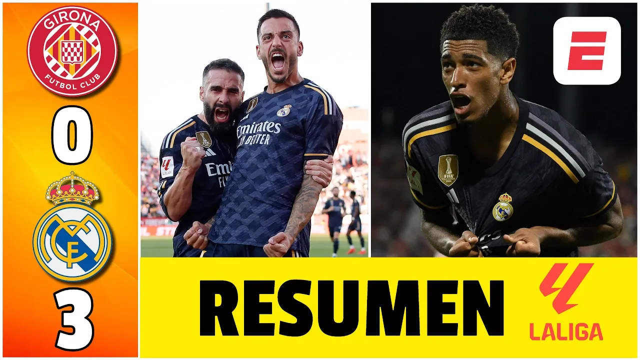 Real Madrid, nuevo líder al golear a Girona 0-3. Goles de Joselu, Tchouaméni y Bellingham | La Liga