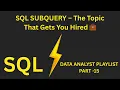 1 Subquery in MySQL Explained SQL Subquery for Data Analyst Web Developer Exams