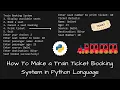 Train Ticket Booking using python language Python Language Project
