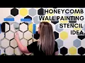 Honeycomb Wall Painting Stencil Idea With Pantone Color Of The Year 2021