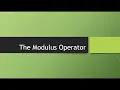Using the Java Modulus Operator