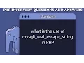 what is the use of mysqli - real