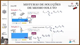 AULA 80 - MISTURA DE SOLUÇÕES DE MESMO SOLUTO - HELP QUÍMICA