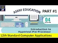 12th Computer Applications Chapter 4 Introduction to Hypertext Pre Processor English Medium Part