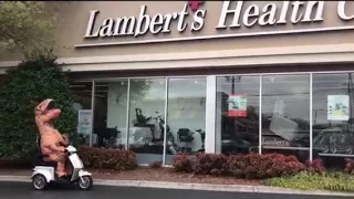 TRex test drive Raptor Scooter by Pride Mobility