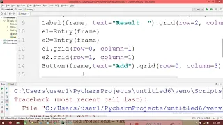 HOW TO BUILD AN APPLICATION TO ADD TWO NUMBERS IN PYTHON GUI PYTHON PROGRAMMING COURSE