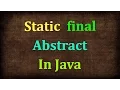 Java Tutorial 11 static final Modifiers in Java Non Access Modifiers in Java9s