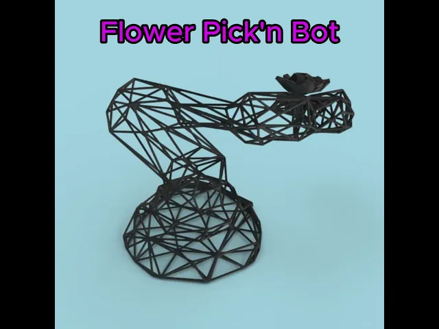 Flower pickn robot - resin print - pre-supported video thumbnail