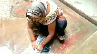  village life daily routine cloth washing by hand 