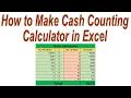 How to Make Cash Counting Calculator in Excel