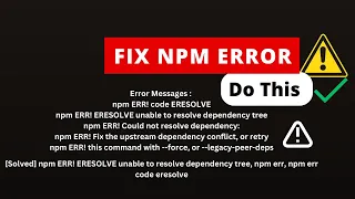 Npm ERR code ERESOLVE react Npm install error in visual studio code Fast