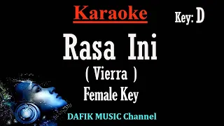 Download Rasa Ini (Karaoke) Vierra Nada Asli Original key D/ Nada Wanita/ Cewek /Female key MP3