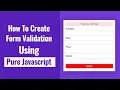 How To Create Javascript Form Validation Form Validation In Javascript Hindi Developer Duniya