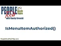 IsMenuItemAuthorized