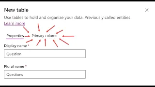 Properly configure a Dataverse table primary column
