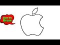 How To Draw Apple Logo - Step By Step Apple Logo Drawing Easy