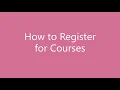 Course Registration Tutorial