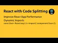 React with Code Splitting React Code Splitting Tutorial