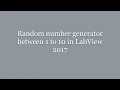 LabView Random Number Generator