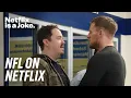 J J Watt drops in on the cast of Tires NFL on Netflix