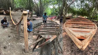 Amazing Process Of Making a Wooden Boat - Nouka Making Process 