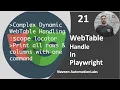 - Complex Dynamic WebTable Handle in Playwright Select Checkbox in WebTable No XPath