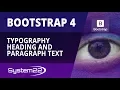 Bootstrap 4 Basics Typography Heading And Paragraph Text