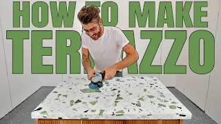 DIY Terrazzo Bathroom Countertop From Broken Marble Tiles