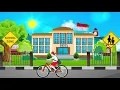 Lagu background animasi bergerak bahan pembelajaran gedung sekolahan