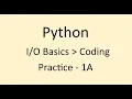 Coding Practice - 1A Basics Python NxtWave CCBP