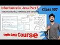 instance variables blocks and methods with respect to Java Inheritance - Complete explanation