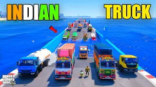 Franklin & Shinchan Tried Crazy Water Challenge With Indian Trucks in GTA 5