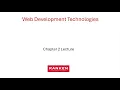 Chapter 2 Lecture - Web Development Technologies