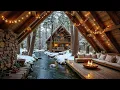 Lagu Winter Meets Spring lakeside Cabin🌺❄️ Soothing Piano Music with Campfire, Birdsong \u0026 Nature Sounds