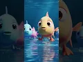 Water walking cute fish 3d animation
