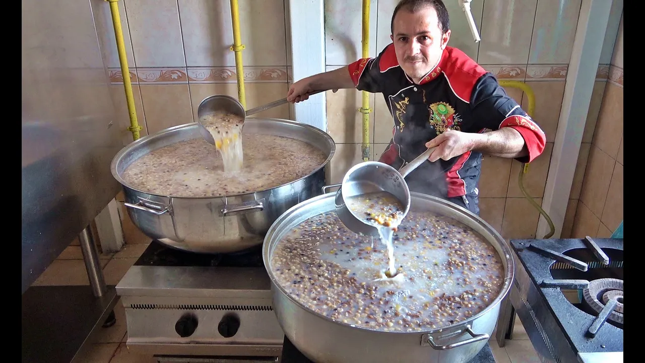 Ashura Recipe   How to make Turkish Ashura with milk and white   Traditional Noah