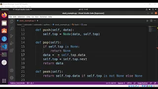 Python Implement a stack with push pop peek