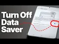 How to Turn Off Data Saver on Android Samsung Motorola