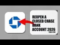 How To Reopen A Closed Chase Bank Account 2026 FULL TUTORIAL