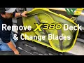 How to Remove Deck and Change Blades John Deere X380